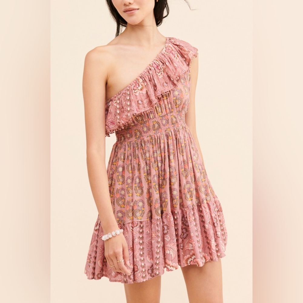 Gipsy Queen - Free People - Paisley One Shoulder Mini Dress Small/med NWT